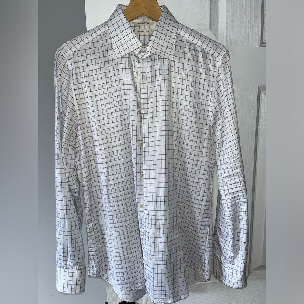 SuitSupply Men’s Egyptian Cotton 38” 15” slim fit button down shirt